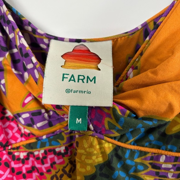 Farm Rio Macau Orange Puff Sleeve Dress - Picture 5 of 5